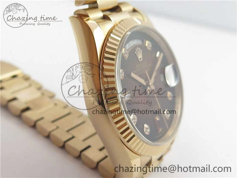 Day-Date 36 RG 128239 Bp Maker Best Edition Brown Dial Crystral Markers on RG President Bracelet