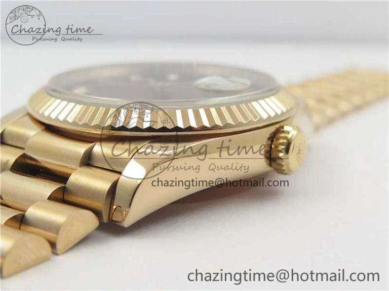 Day-Date 36 RG 128239 Bp Maker Best Edition Brown Dial Crystral Markers on RG President Bracelet