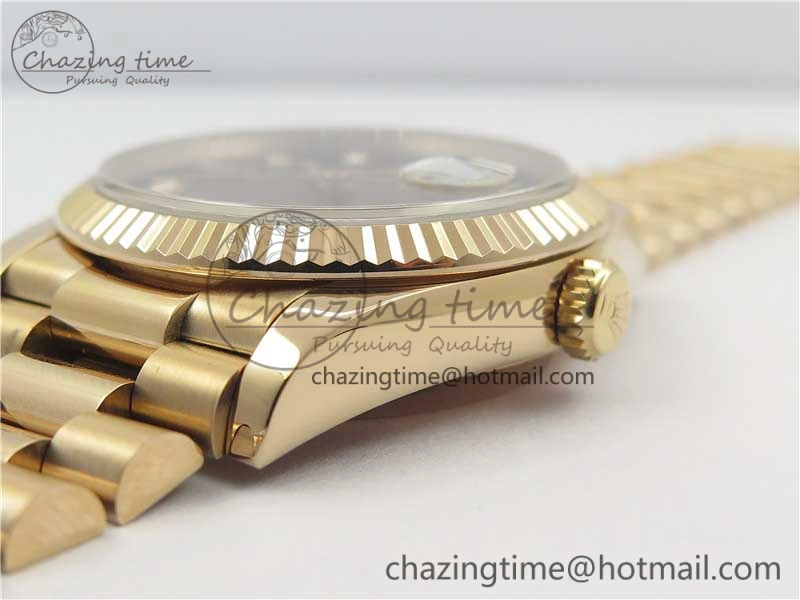 Day-Date 36 RG 128239 Bp Maker Best Edition Brown Dial Crystral Markers on RG President Bracelet