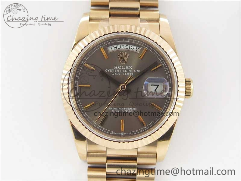 Day-Date 36 RG 128239 Bp Maker Best Edition Gray Dial on RG President Bracelet