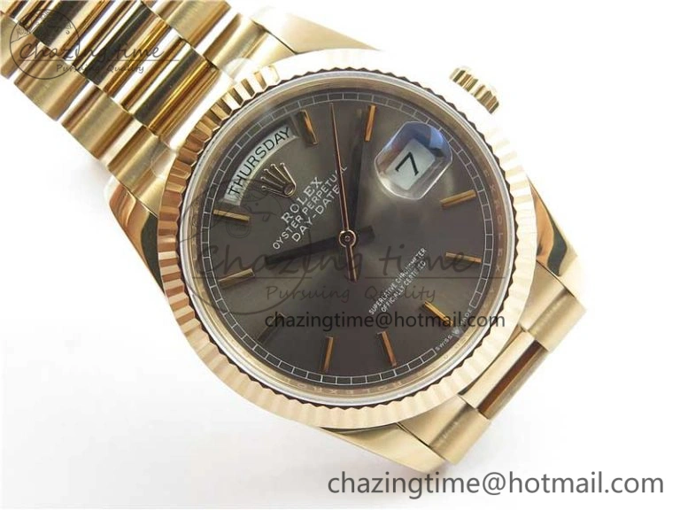 Day-Date 36 RG 128239 Bp Maker Best Edition Gray Dial on RG President Bracelet