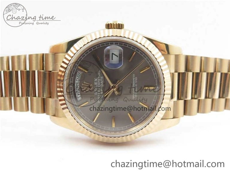 Day-Date 36 RG 128239 Bp Maker Best Edition Gray Dial on RG President Bracelet