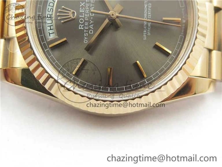 Day-Date 36 RG 128239 Bp Maker Best Edition Gray Dial on RG President Bracelet