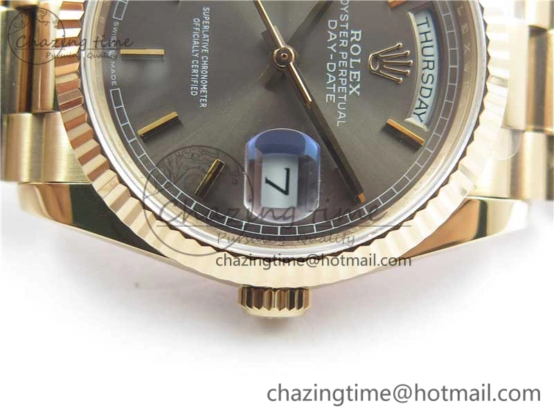 Day-Date 36 RG 128239 Bp Maker Best Edition Gray Dial on RG President Bracelet
