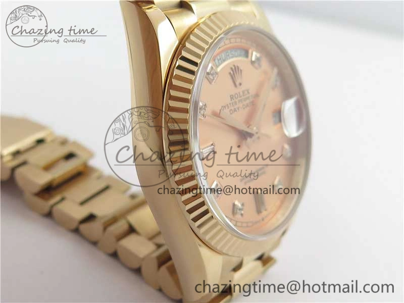 Day-Date 36 RG 128239 Bp Maker Best Edition Pink Dial Crystral Markers on RG President Bracelet