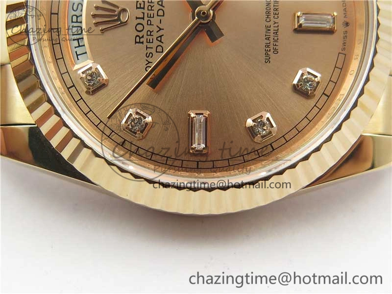 Day-Date 36 RG 128239 Bp Maker Best Edition Pink Dial Crystral Markers on RG President Bracelet
