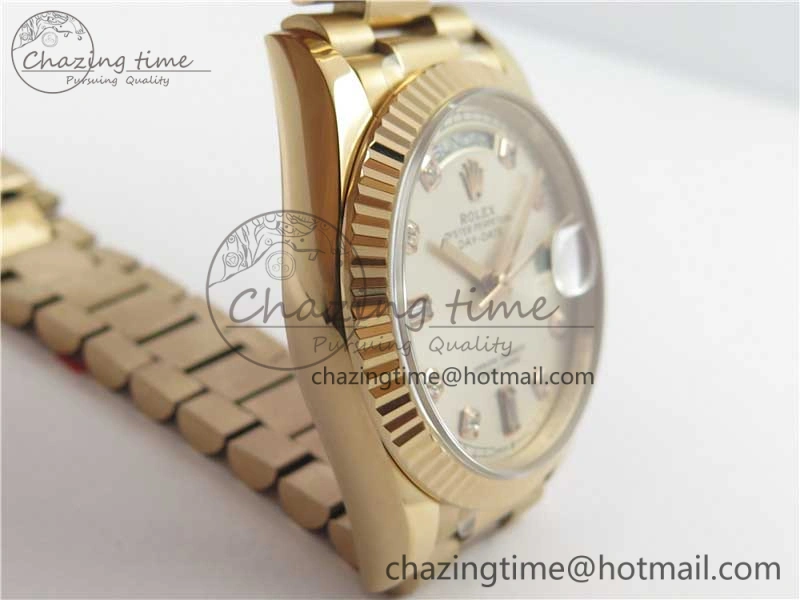 Day-Date 36 RG 128239 Bp Maker Best Edition Silver Dial Crystral Markers on RG President Bracelet