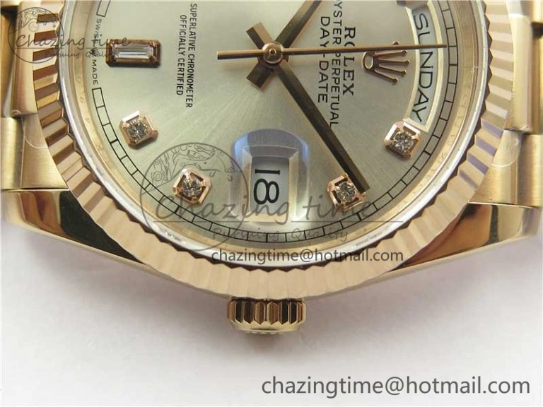 Day-Date 36 RG 128239 Bp Maker Best Edition Silver Dial Crystral Markers on RG President Bracelet