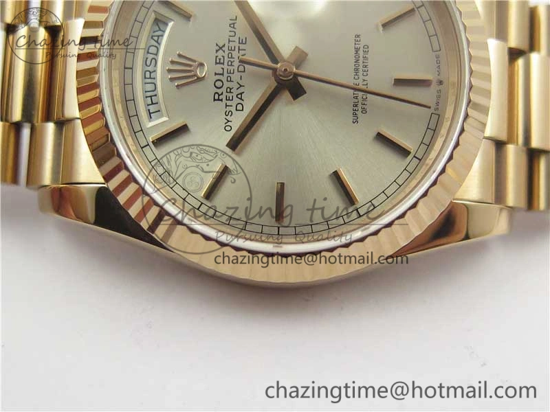 Day-Date 36 RG 128239 Bp Maker Best Edition Silver Dial on RG President Bracelet