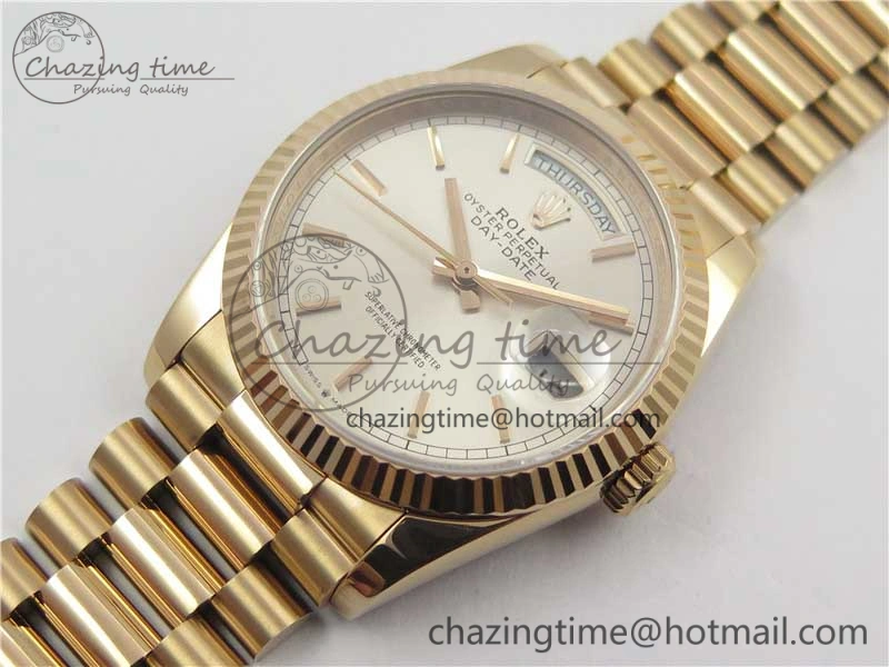 Day-Date 36 RG 128239 Bp Maker Best Edition Silver Dial on RG President Bracelet