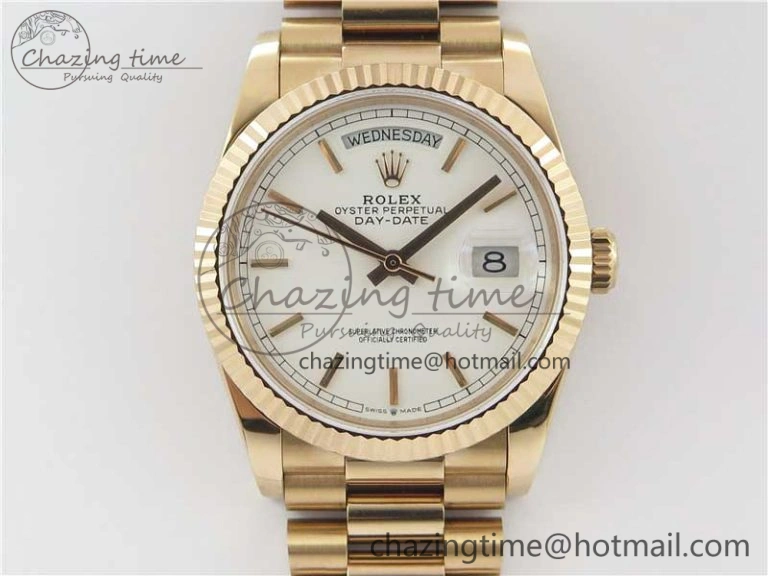Day-Date 36 RG 128239 Bp Maker Best Edition White Dial on RG President Bracelet