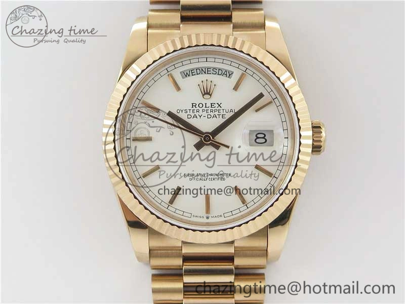 Day-Date 36 RG 128239 Bp Maker Best Edition White Dial on RG President Bracelet