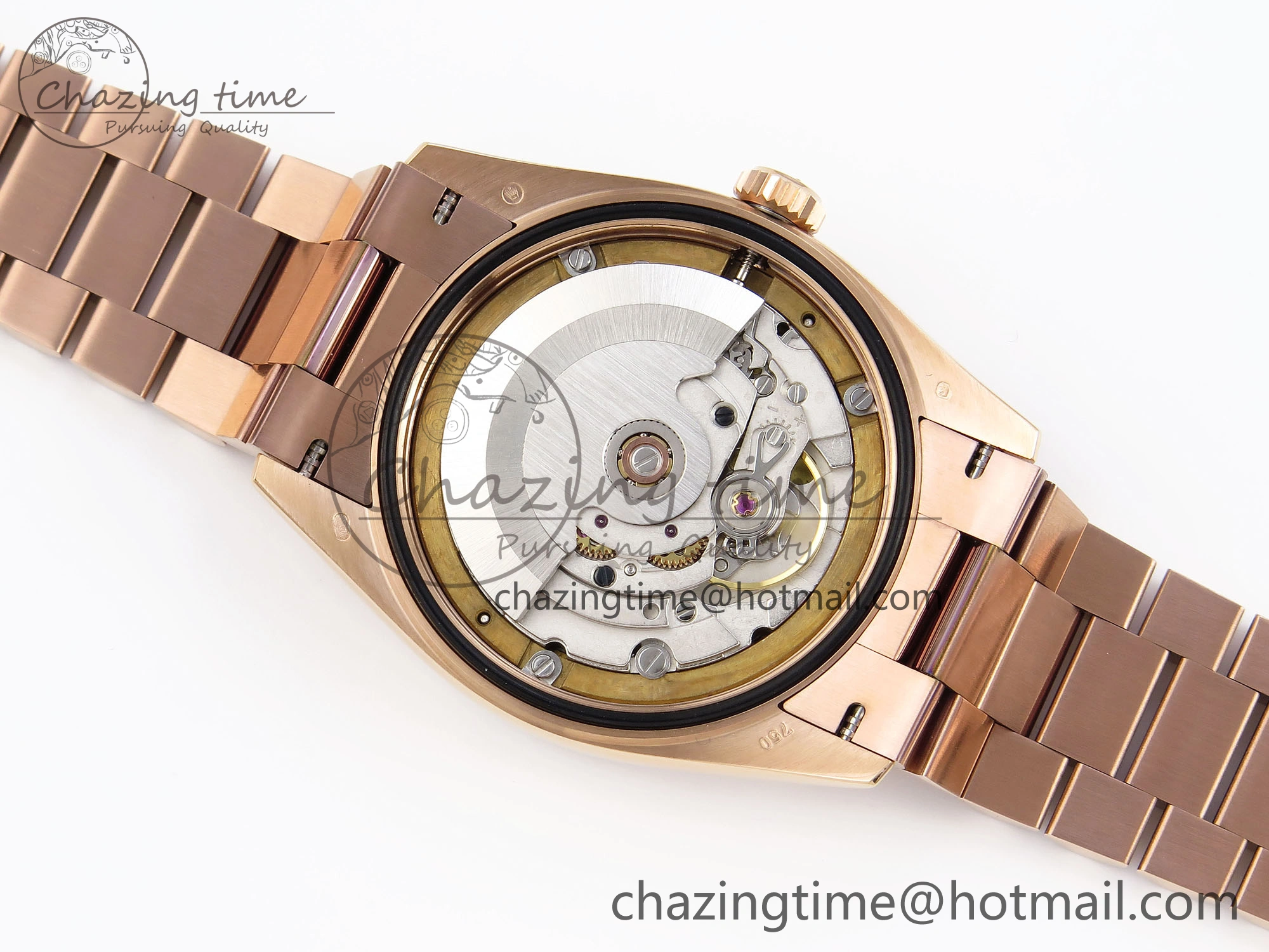 Day Date 36 RG RAF 1:1 Best Edition Green Stone Dial Diamonds Bezel on RG Bracelet A2836