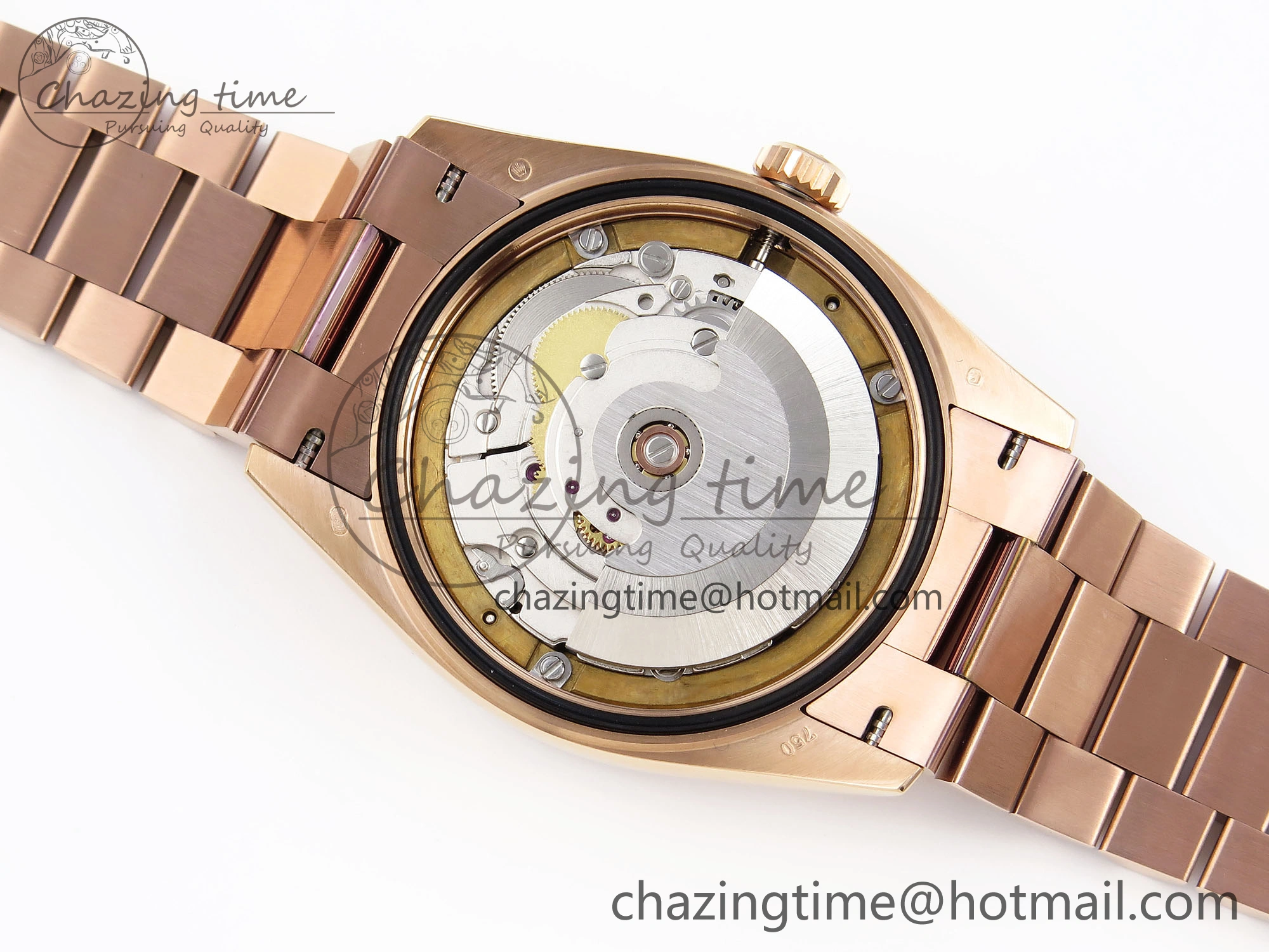 Day Date 36 RG RAF 1:1 Best Edition Green Stone Dial Diamonds Bezel on RG Bracelet A2836