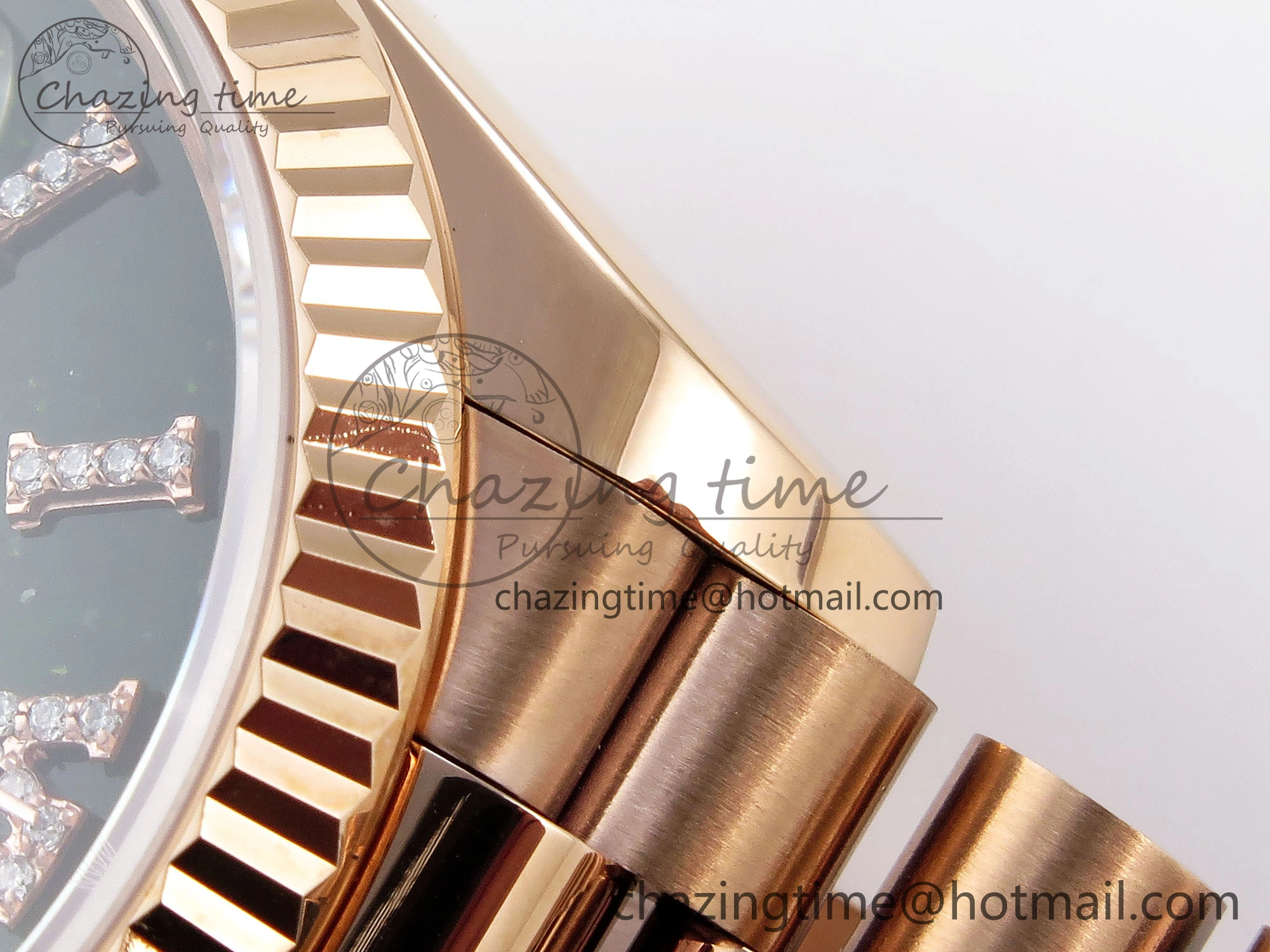 Day Date 36 RG RAF 1:1 Best Edition Green Stone Dial on RG Bracelet A2836