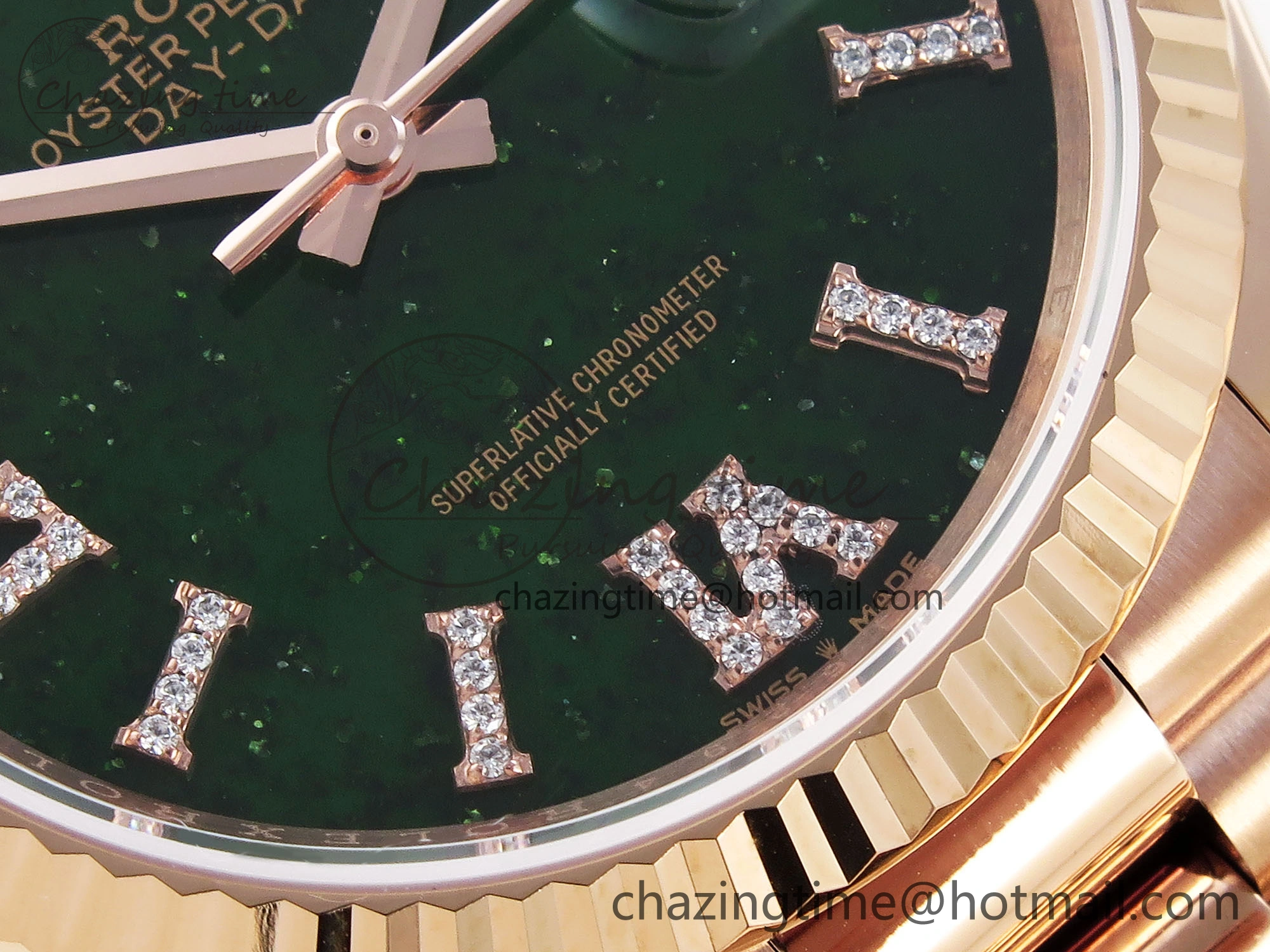 Day Date 36 RG RAF 1:1 Best Edition Green Stone Dial on RG Bracelet A2836