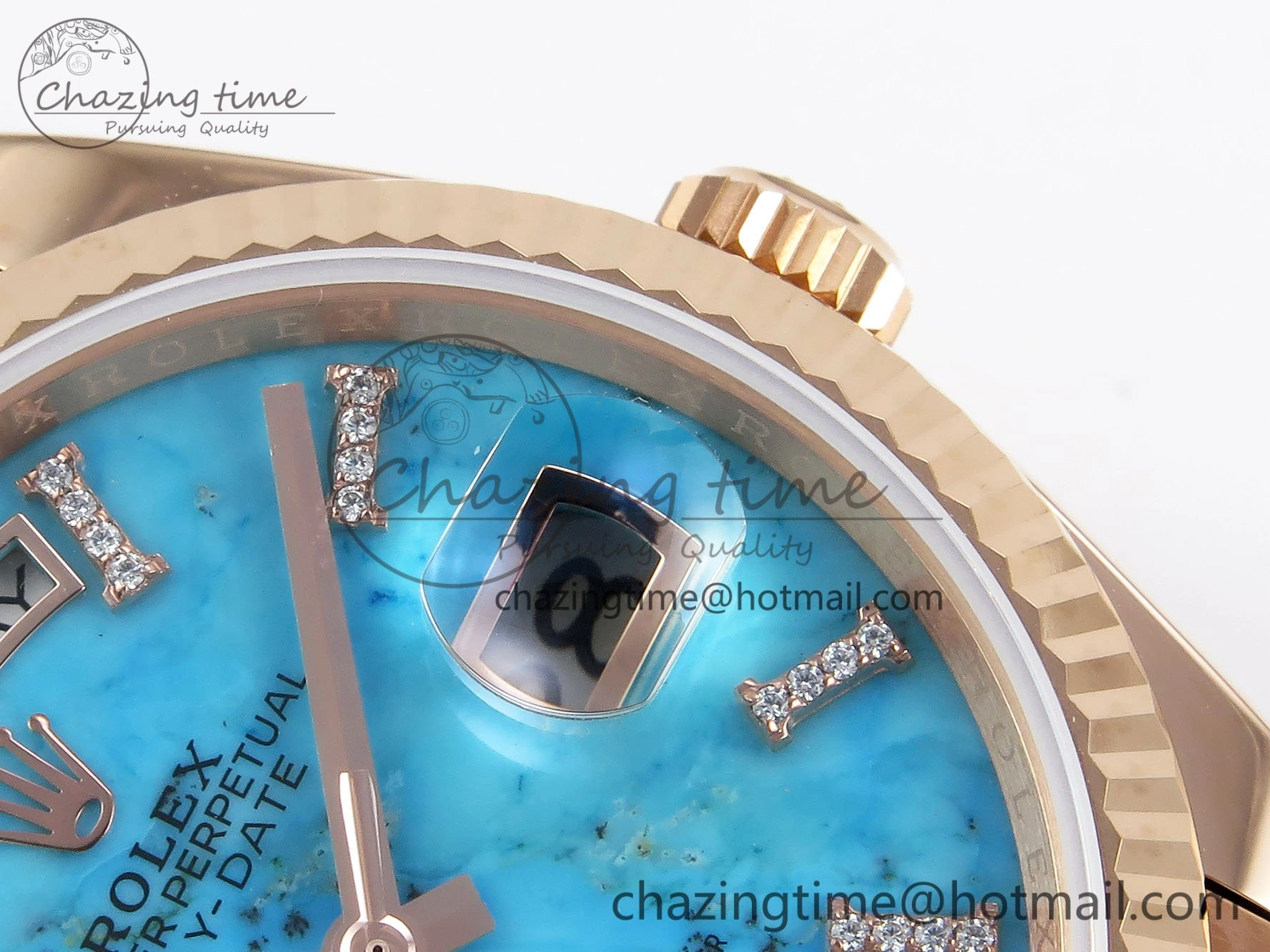 Day Date 36 RG RAF 1:1 Best Edition Tiffany Blue Stone Roman Dial on RG Bracelet A2836