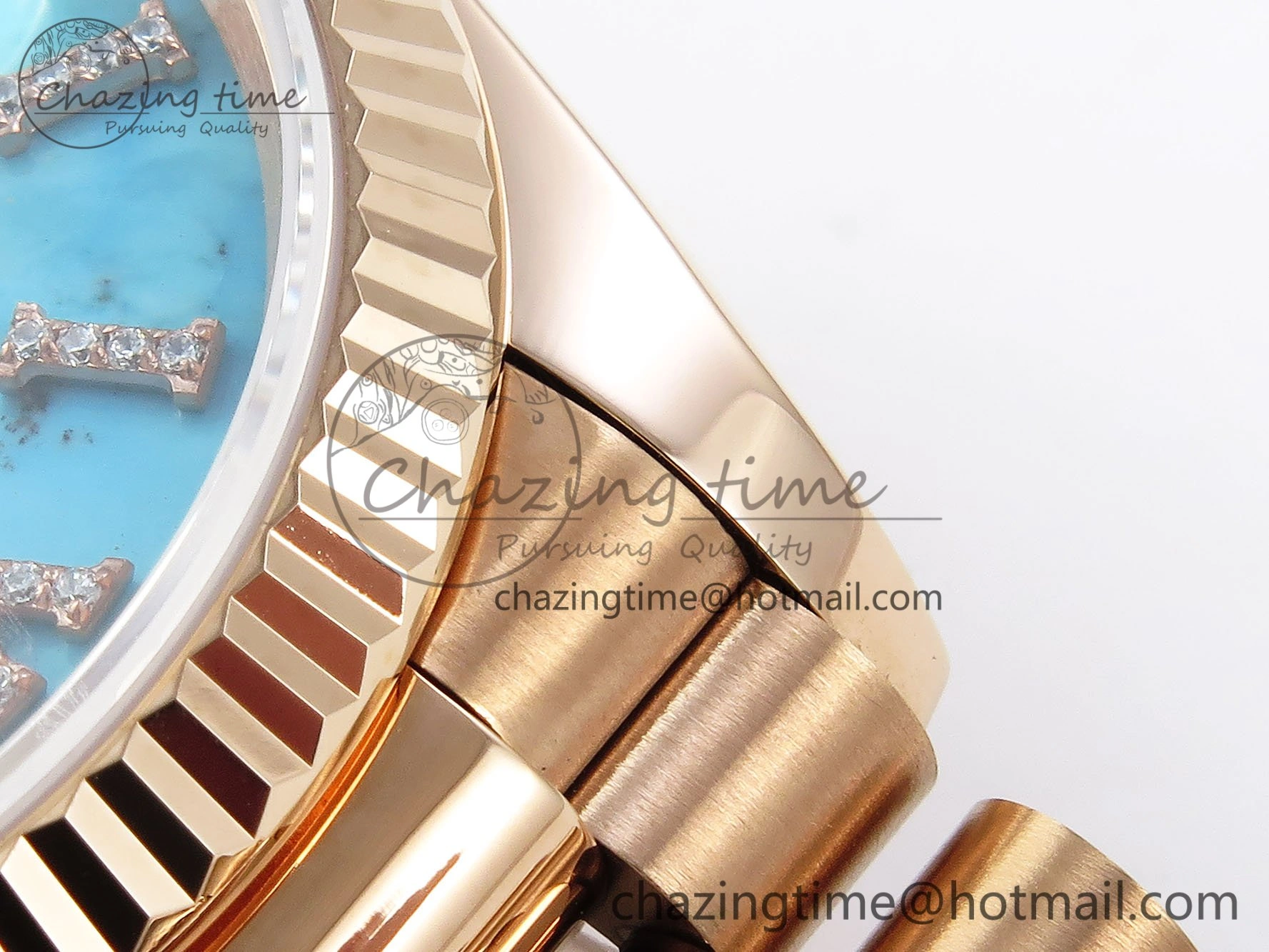Day Date 36 RG RAF 1:1 Best Edition Tiffany Blue Stone Roman Dial on RG Bracelet A2836