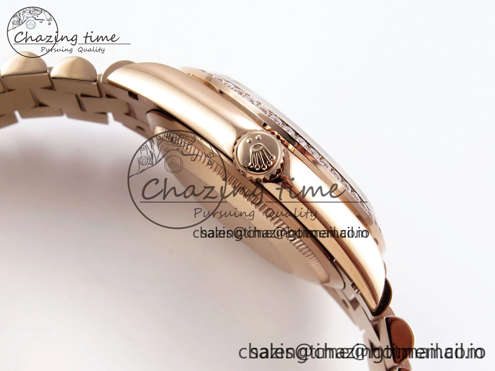 Day Date 36 RG TWSF Best Edition Diamonds Dial Diamonds Bezel on RG Bracelet A2836