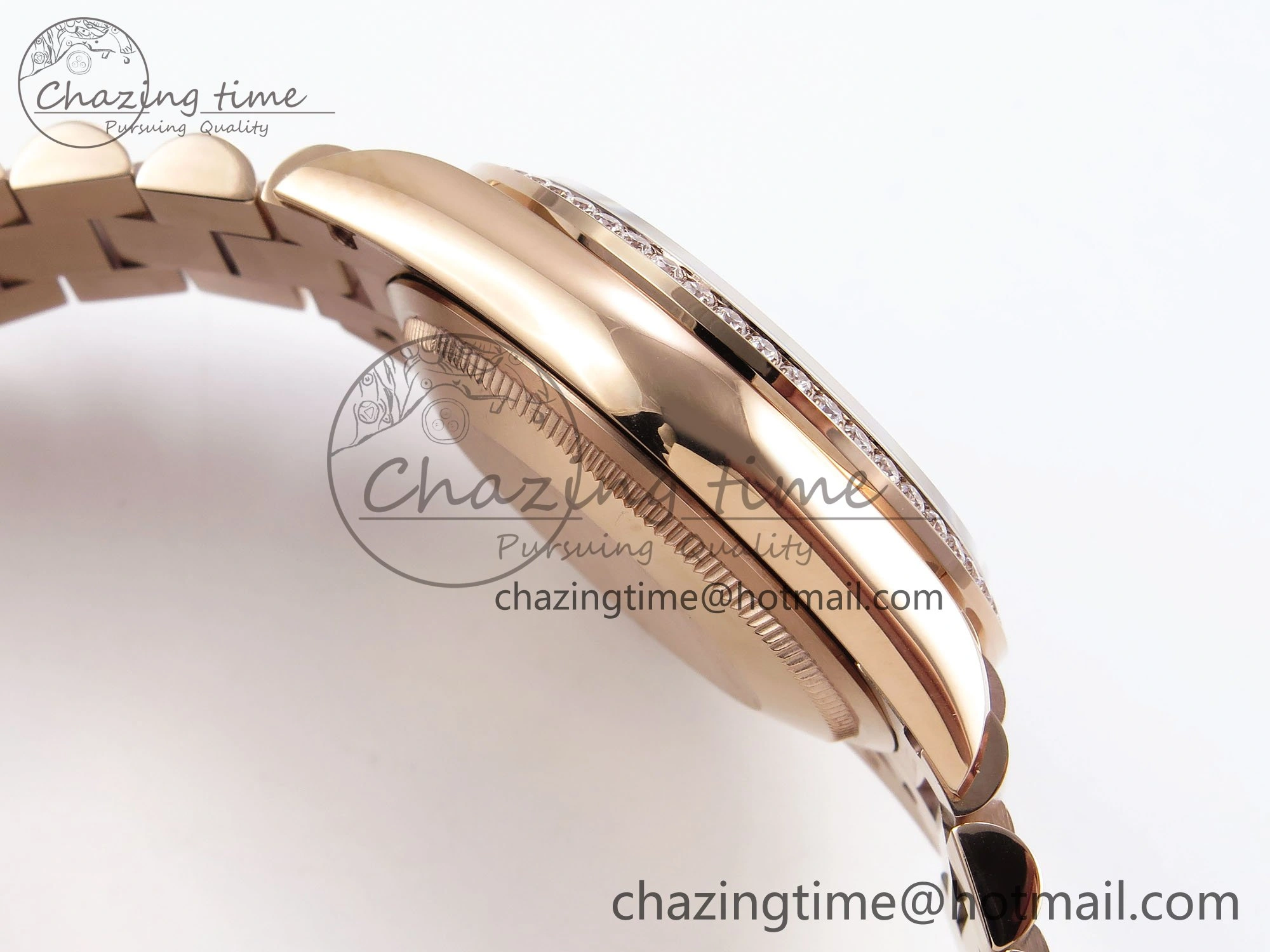 Day Date 36 RG TWSF Best Edition Diamonds Dial Diamonds Bezel on RG Bracelet A2836