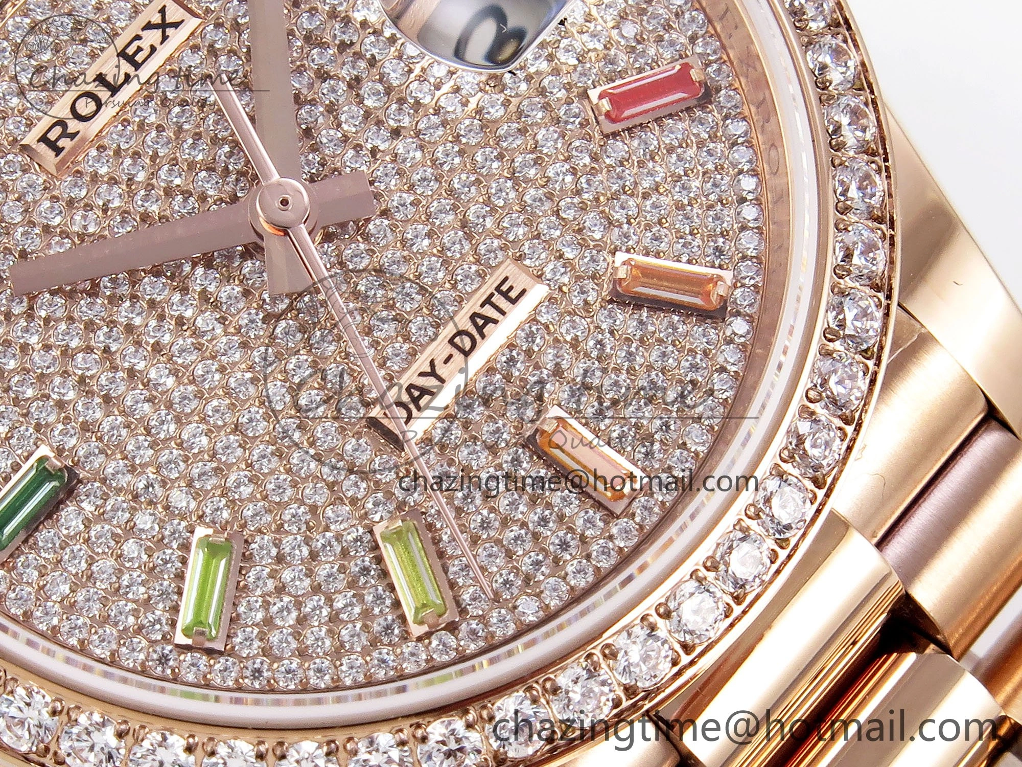 Day Date 36 RG TWSF Best Edition Diamonds Dial Diamonds Bezel on RG Bracelet A2836