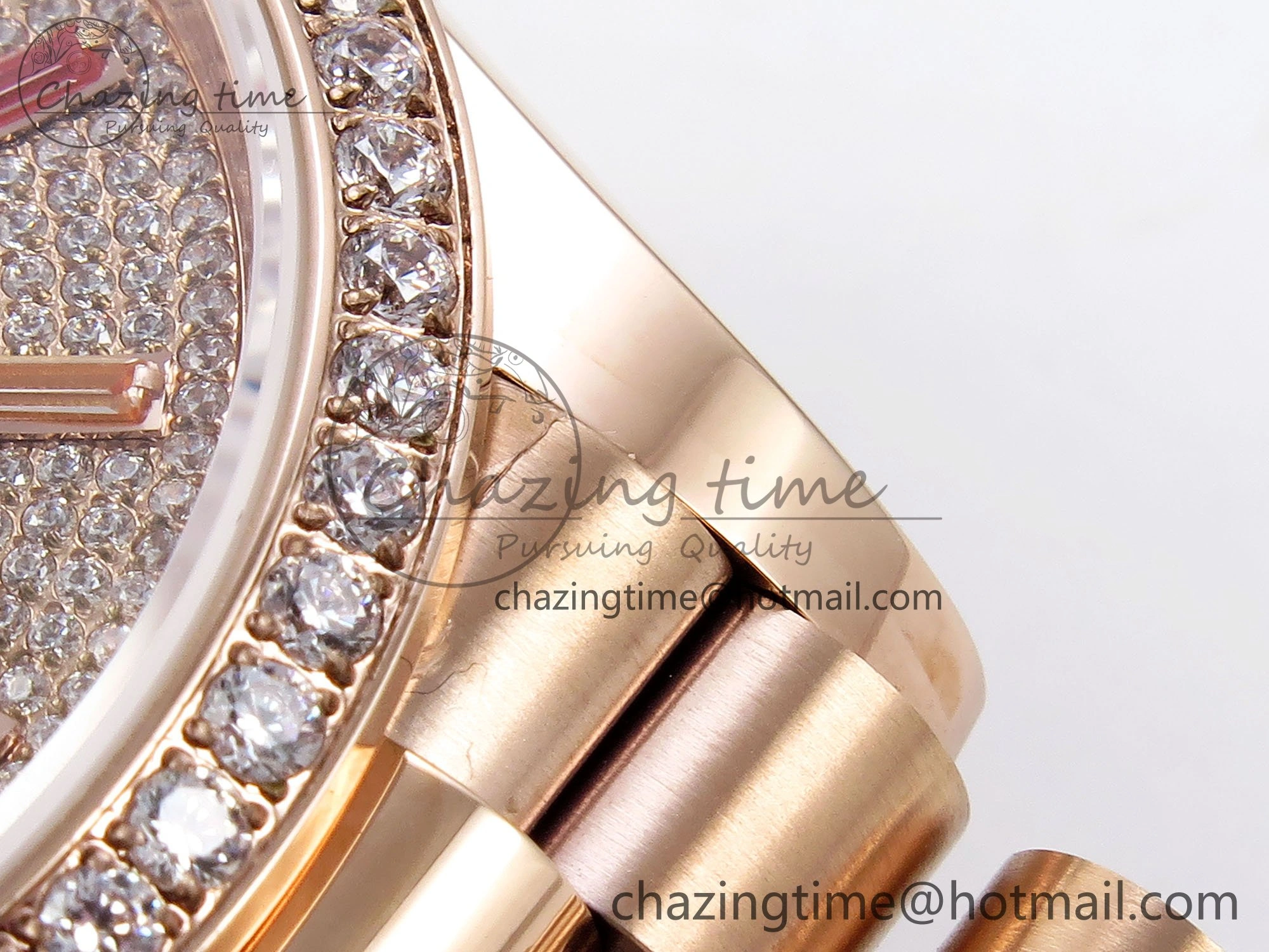 Day Date 36 RG TWSF Best Edition Diamonds Dial Diamonds Bezel on RG Bracelet A2836