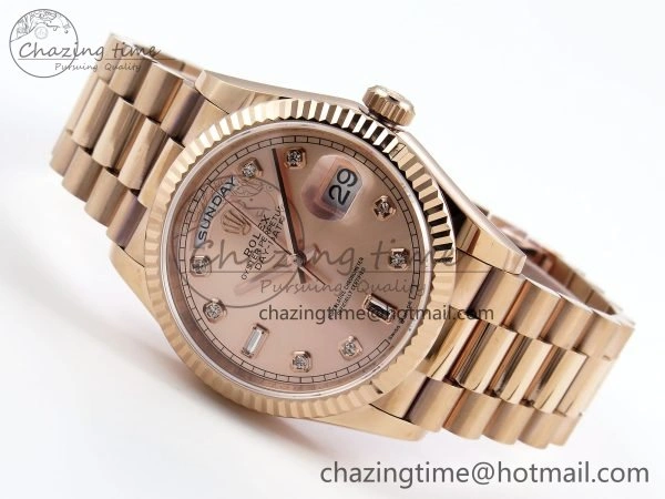Day Date 36 RG TWSF Best Edition RG Diamonds Dial on RG Bracelet A2836