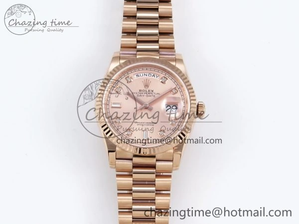 Day Date 36 RG TWSF Best Edition RG Diamonds Dial on RG Bracelet A2836