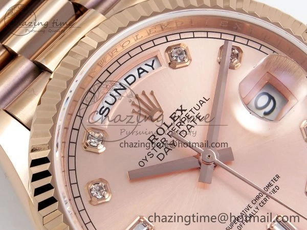 Day Date 36 RG TWSF Best Edition RG Diamonds Dial on RG Bracelet A2836