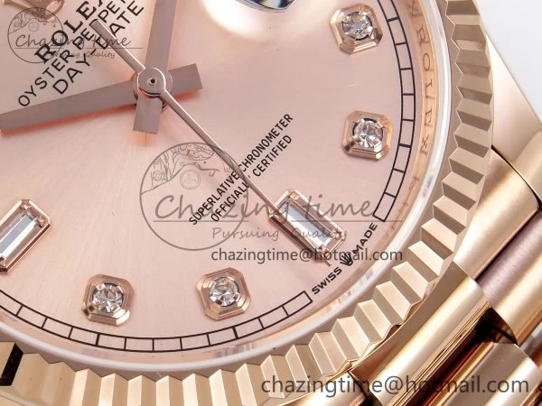 Day Date 36 RG TWSF Best Edition RG Diamonds Dial on RG Bracelet A2836