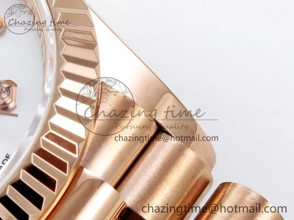 Day Date 36 RG TWSF Best Edition White Diamonds Dial on RG Bracelet A2836