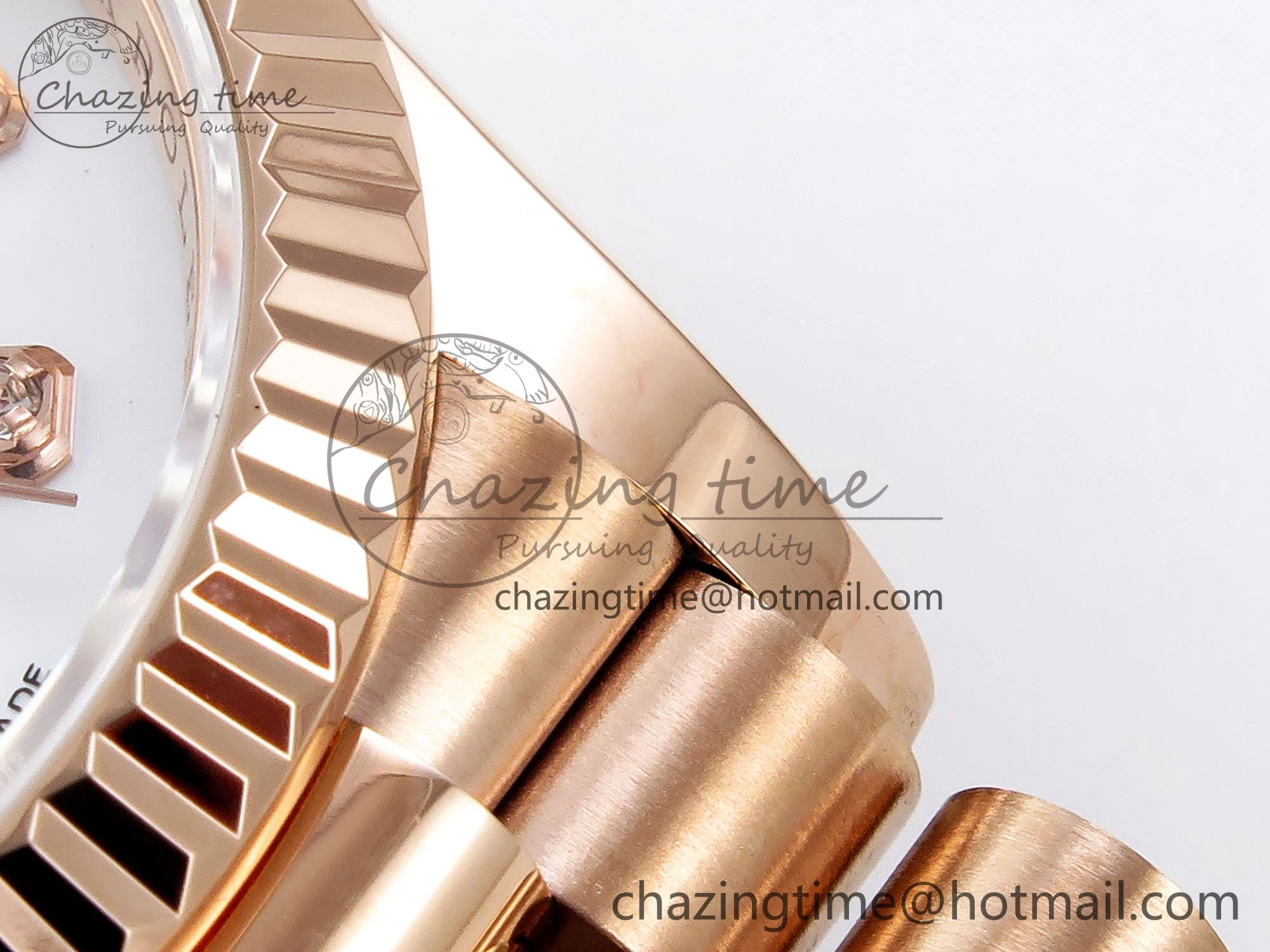 Day Date 36 RG TWSF Best Edition White Diamonds Dial on RG Bracelet A2836