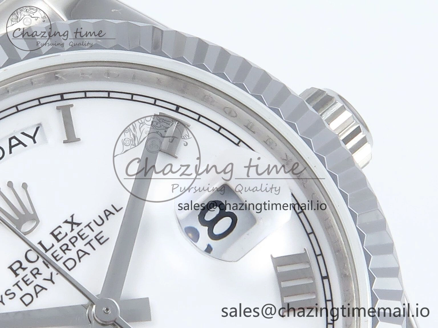 Day Date 36 SS 128236 KF 1:1 Best Edition White Roman Dial on President Bracelet A2836 (Gain Weight)