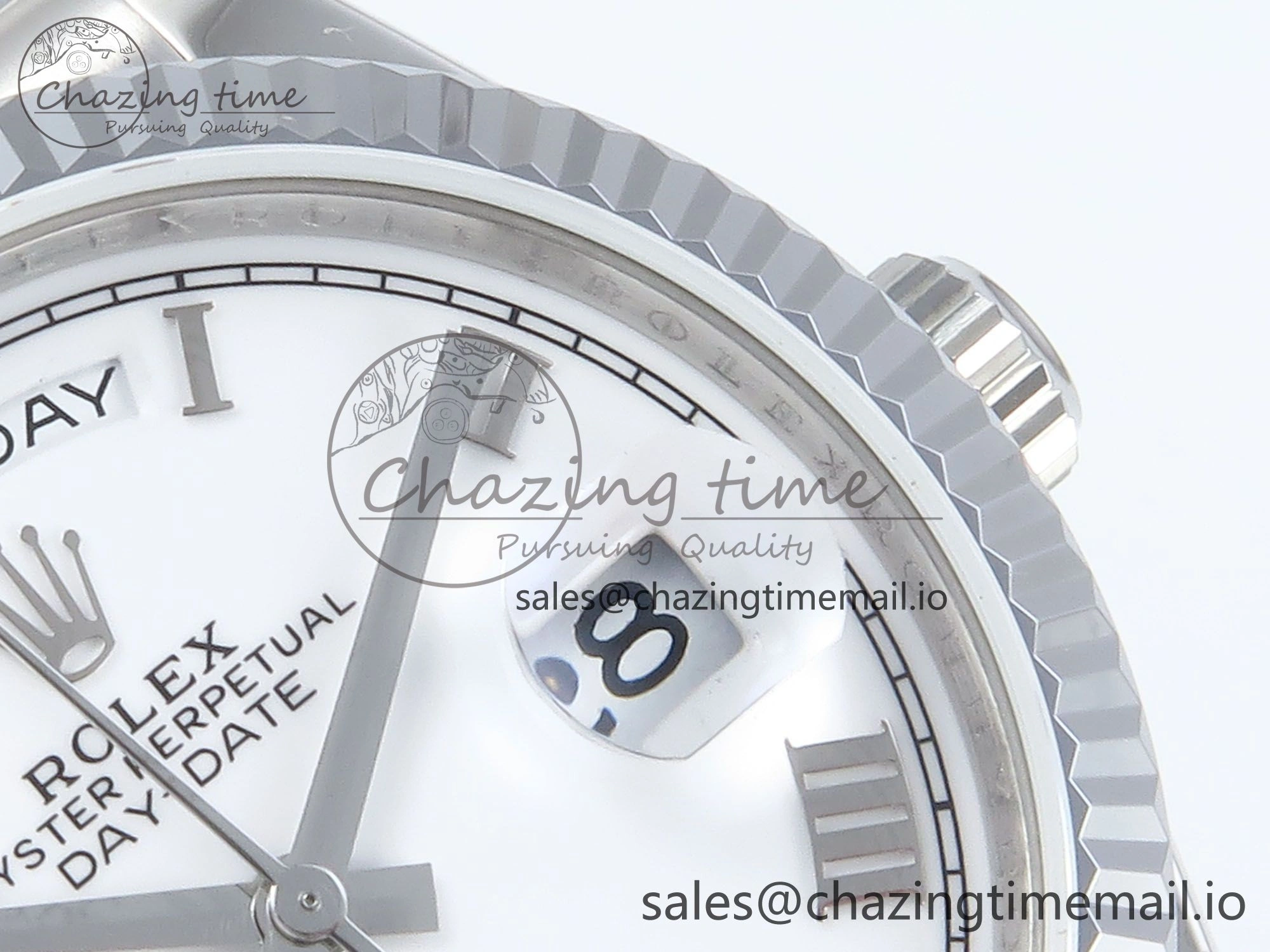 Day Date 36 SS 128236 KF 1:1 Best Edition White Roman Dial on President Bracelet A2836 (Gain Weight)