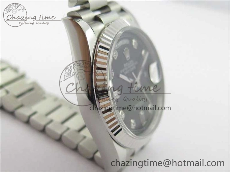 Day-Date 36 SS 128239 Bp Maker Best Edition Black Dial Crystral Markers on President Bracelet