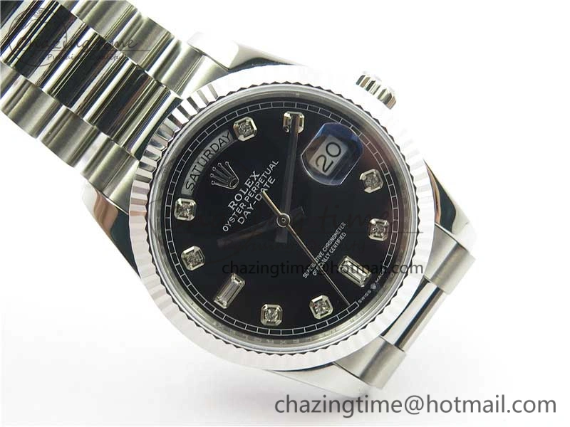 Day-Date 36 SS 128239 Bp Maker Best Edition Black Dial Crystral Markers on President Bracelet