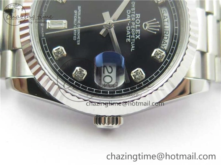 Day-Date 36 SS 128239 Bp Maker Best Edition Black Dial Crystral Markers on President Bracelet