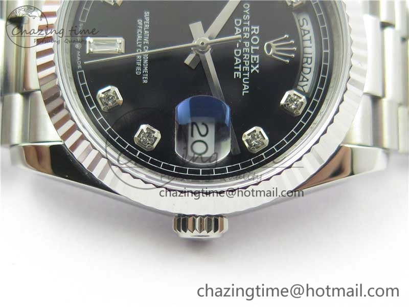 Day-Date 36 SS 128239 Bp Maker Best Edition Black Dial Crystral Markers on President Bracelet