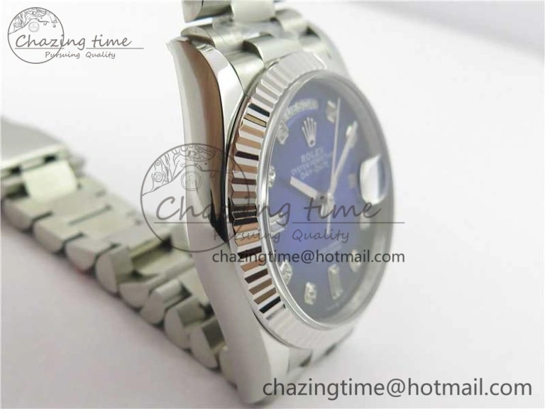 Day-Date 36 SS 128239 Bp Maker Best Edition Blue Dial Crystral Markers on President Bracelet