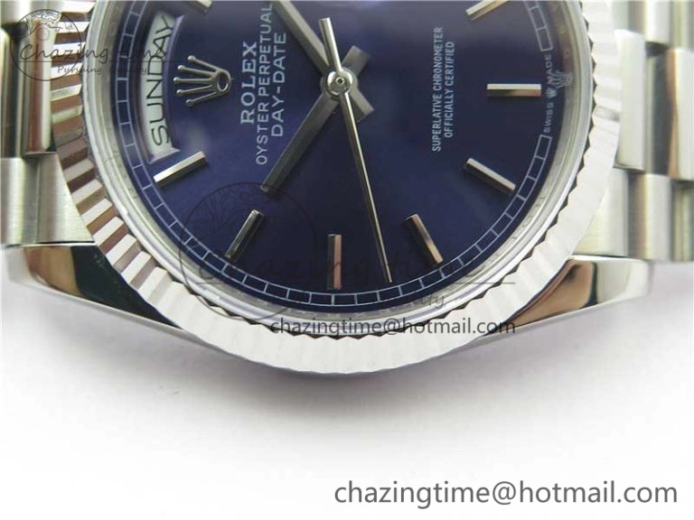 Day-Date 36 SS 128239 Bp Maker Best Edition Blue Dial on President Bracelet