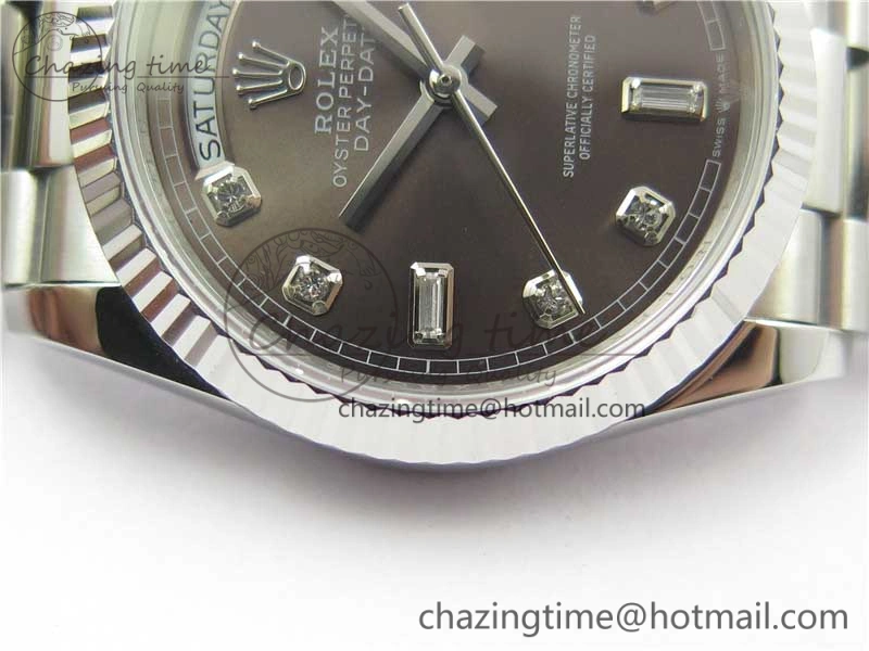 Day-Date 36 SS 128239 Bp Maker Best Edition Brown Dial Crystral Markers on President Bracelet
