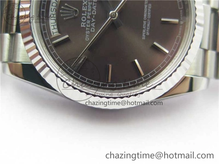 Day-Date 36 SS 128239 Bp Maker Best Edition Brown Dial on President Bracelet