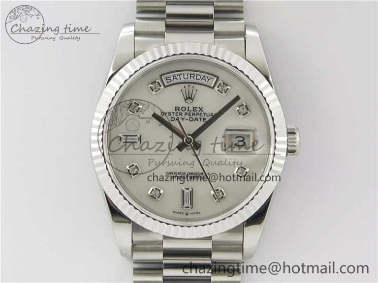 Day-Date 36 SS 128239 Bp Maker Best Edition White MOP Dial Crystral Markers on President Bracelet