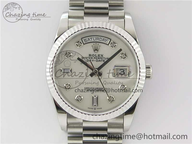Day-Date 36 SS 128239 Bp Maker Best Edition White MOP Dial Crystral Markers on President Bracelet