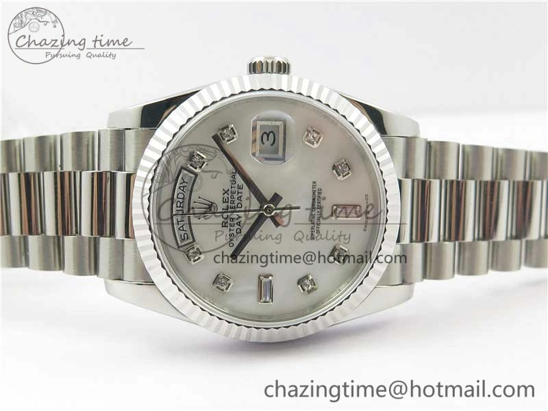 Day-Date 36 SS 128239 Bp Maker Best Edition White MOP Dial Crystral Markers on President Bracelet
