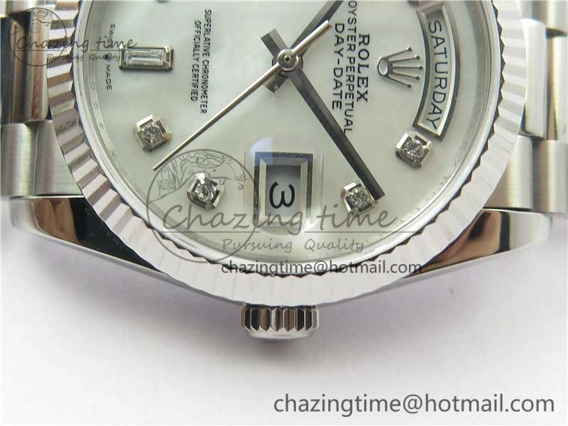 Day-Date 36 SS 128239 Bp Maker Best Edition White MOP Dial Crystral Markers on President Bracelet