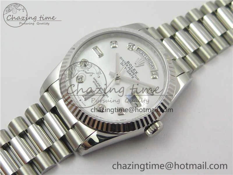 Day-Date 36 SS 128239 Bp Maker Best Edition White MOP Dial Crystral Markers on President Bracelet