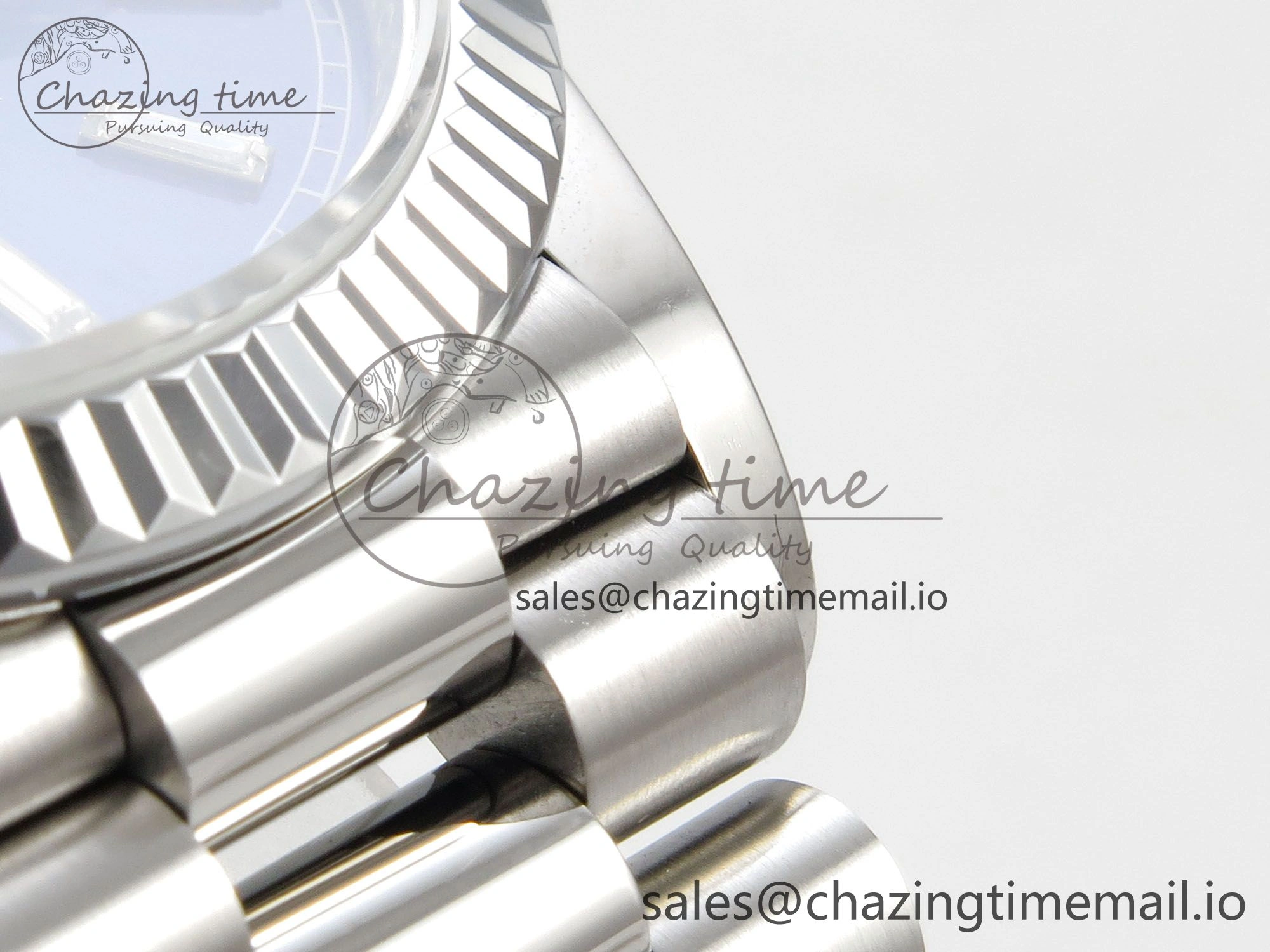 Day Date 36 SS 128239 KF 1:1 Best Edition Blue Crystal Dial on President Bracelet A2836 (Gain Weight)