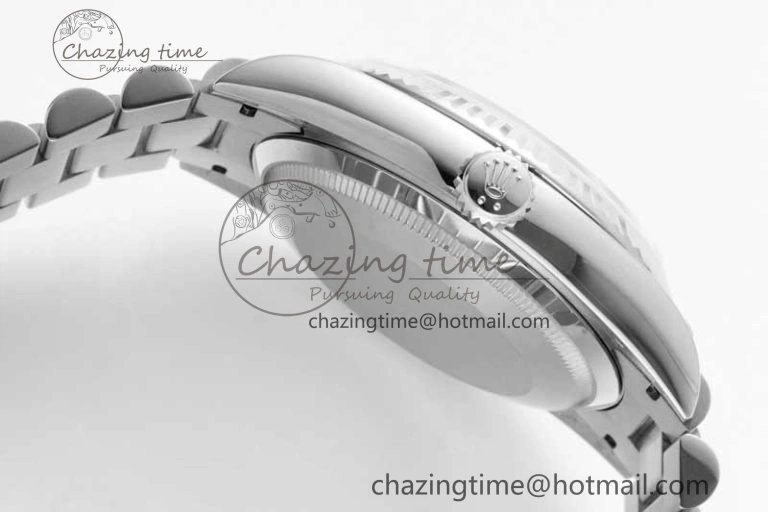 Day Date 36 SS RAF Best Edition Blue Black Diamonds Dial on YG Bracelet A2836