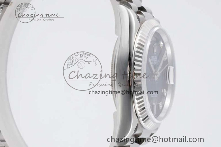 Day Date 36 SS RAF Best Edition Blue Black Diamonds Dial on YG Bracelet A2836